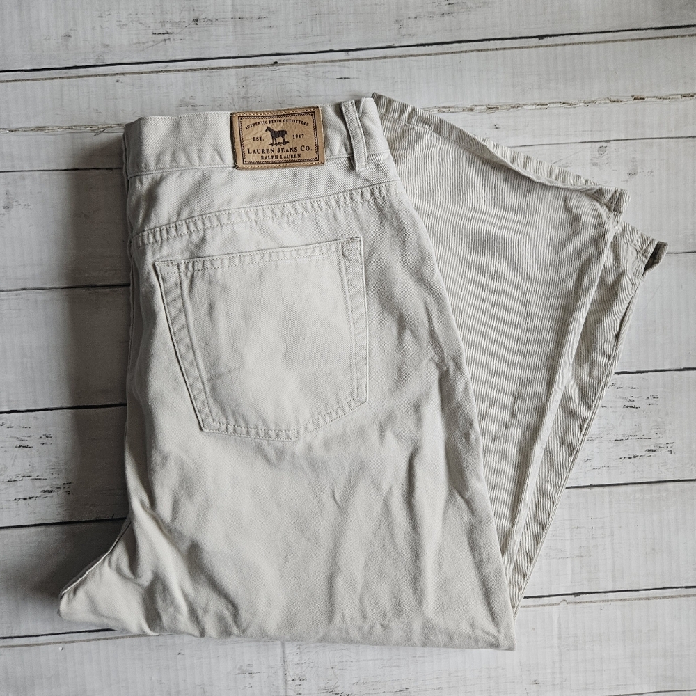 Lauren Jeans Co Ralph Lauren Women's Sz 12 Capri Pants Khaki Cotton Straight Leg